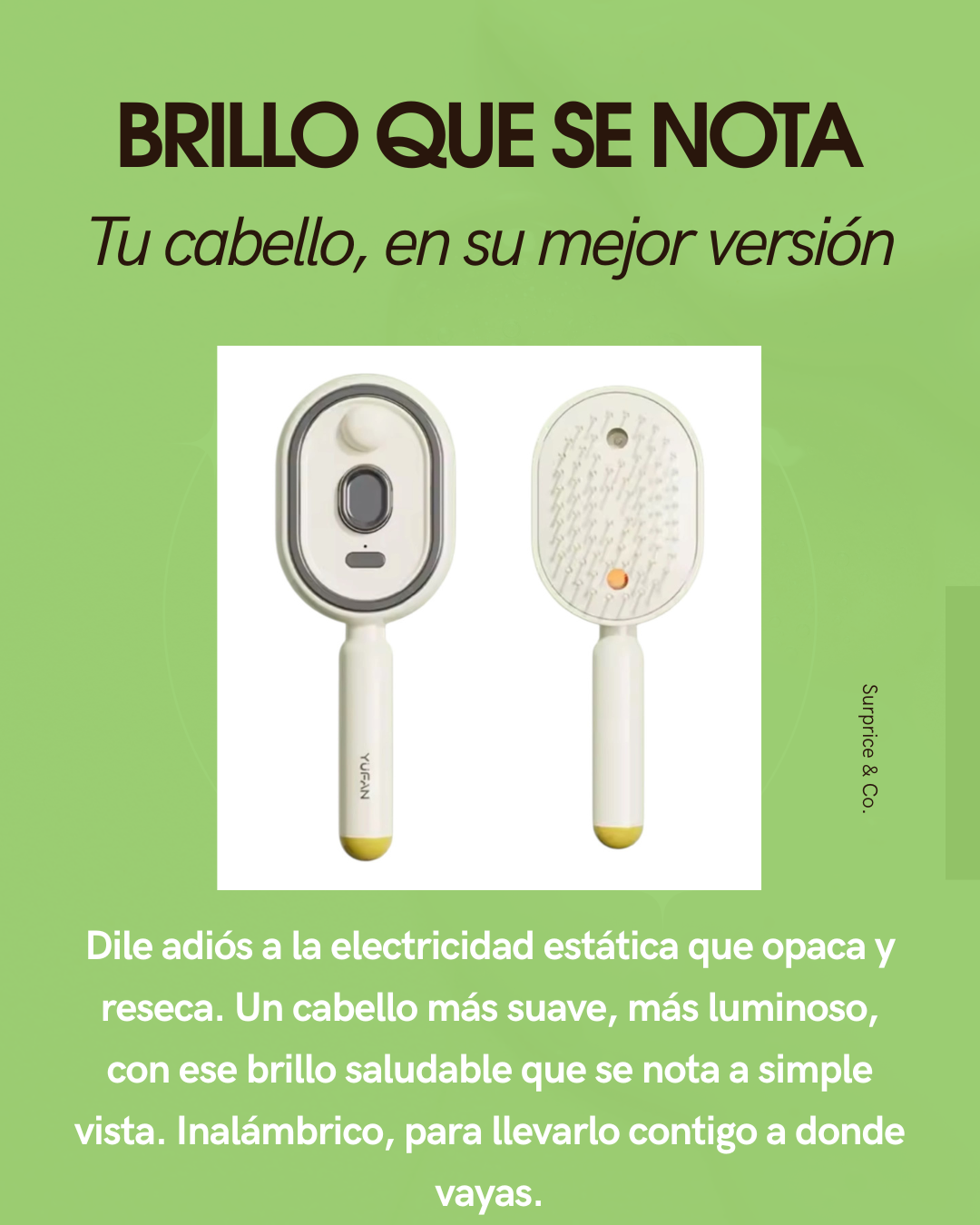 Velvet Steam — Cepillo a Vapor Antiestático, Portátil y Recargable