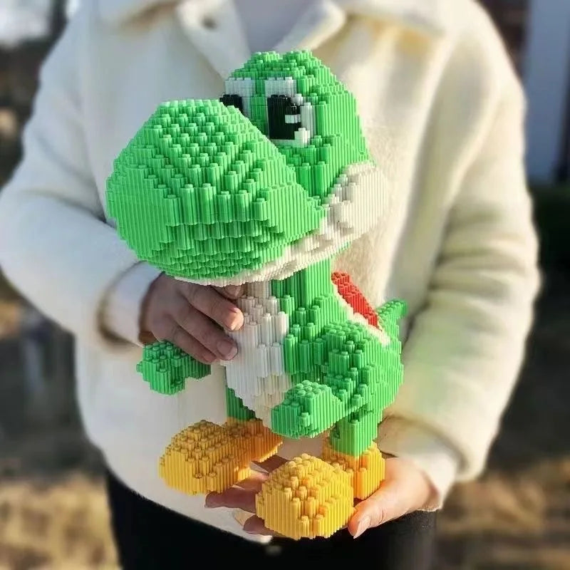 Super Mario Series Yaoxi Dinosaur Small Particle Bricks Children's Assembled Building Blocks Toy Boy Bi