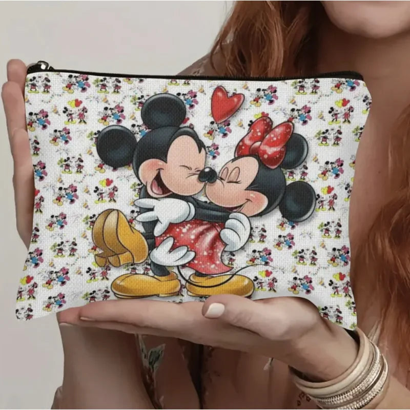 Disney Mickey Mouse Cosmetic Bags Girl Travel Storage Handbags Cartoon Anime Large Makeup Pouch Wash Organizer Accessory Gift