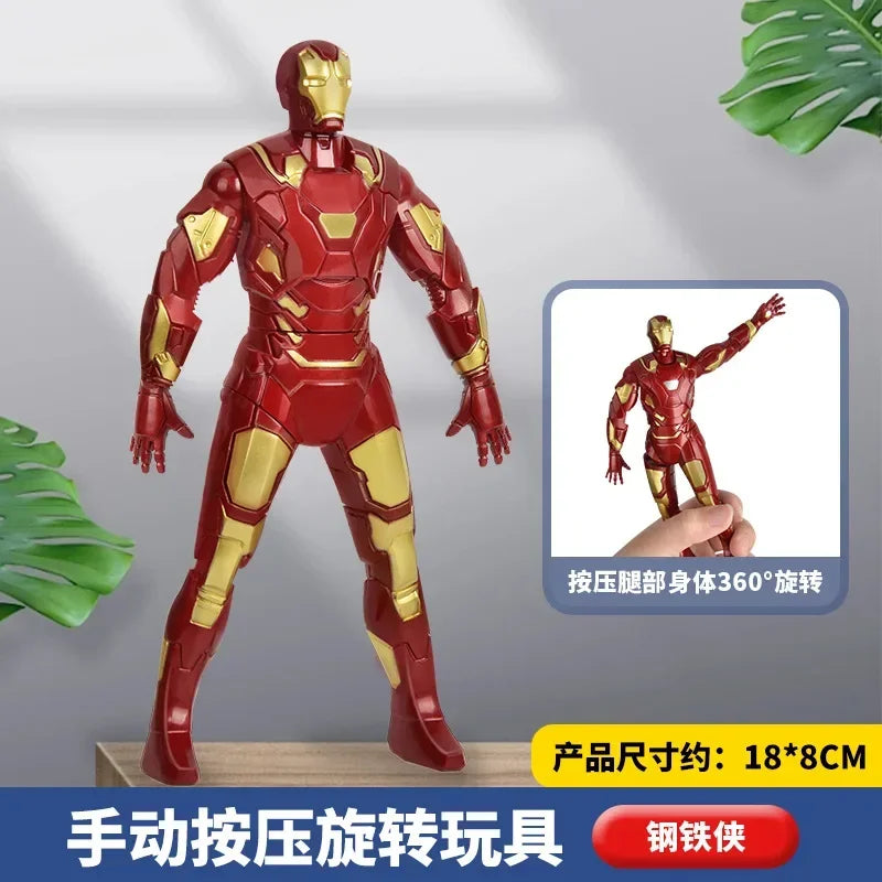 18cm Disney Spiderman Hulk Ironman Action Figure Christmas Gift Pvc Movable Joints Rotatable Doll Collection Model Gifts