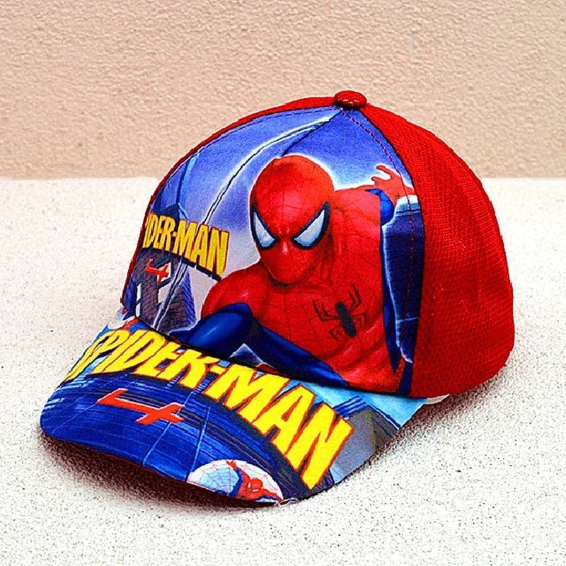 New Disney Anime Frozen Mickey Mouse Kids Brand Hat Boy Girl Travel Caps Spiderman Mickey Minnie Baby Caps Figure Gift Toys 2-8Y