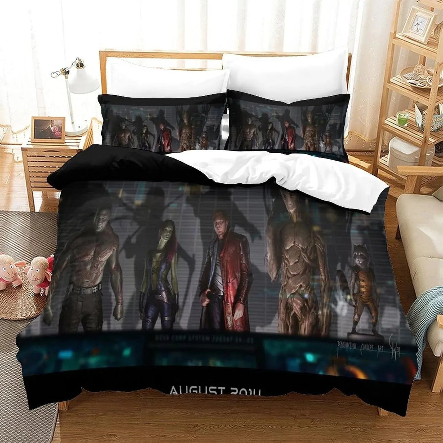 Hot Sale Marvel Heroes Guardians Of The Galaxy Bedding Set,Girls Adult Single Twin Queen Size,Duvet Cover Pillowcase Bedding