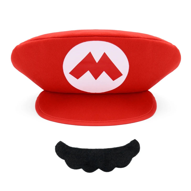 Super Mario Brothers Mario Child Hat and Mustache for Cosplay Costume