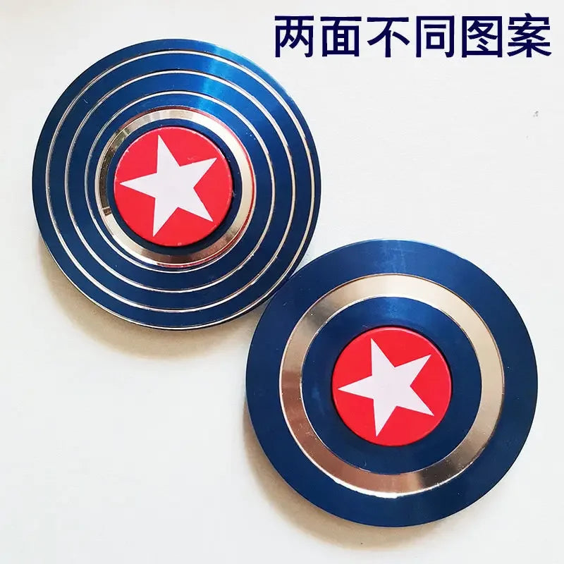 Marvel Spider-Man Captain America Metal Fidget Spinner Creative Personality Cool Decompression Fidget Spinner Children's Toy