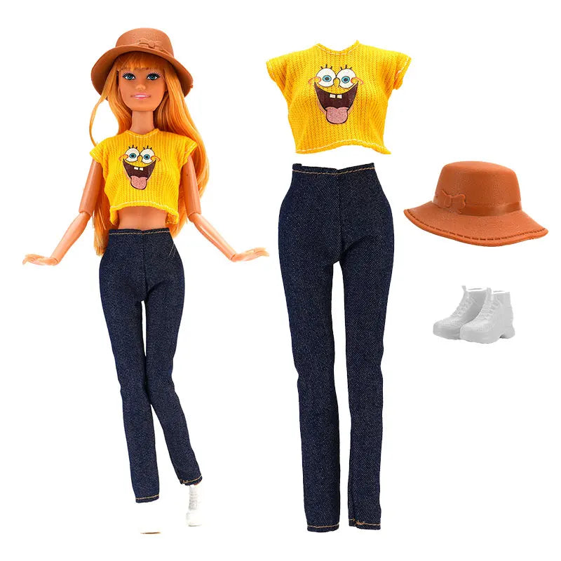 30cm Doll Clothes For Dolls Fashion Shirt+Pants Hat Shoes Coat Clothes For Girl Dolls Boy Children's Gift Doll House Accessories