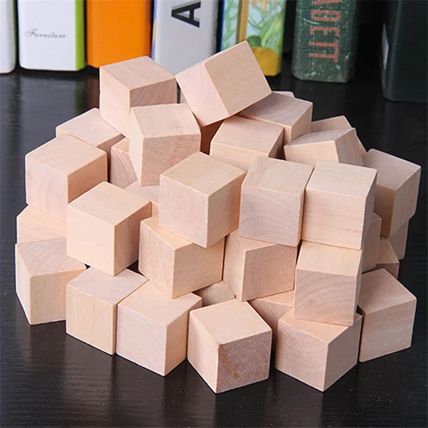 30pcs Colorful Kids Wooden Cube Building Blocks Toy Squares Stack High Game Brick Educational Toys for Boys Girls Birthday Gift