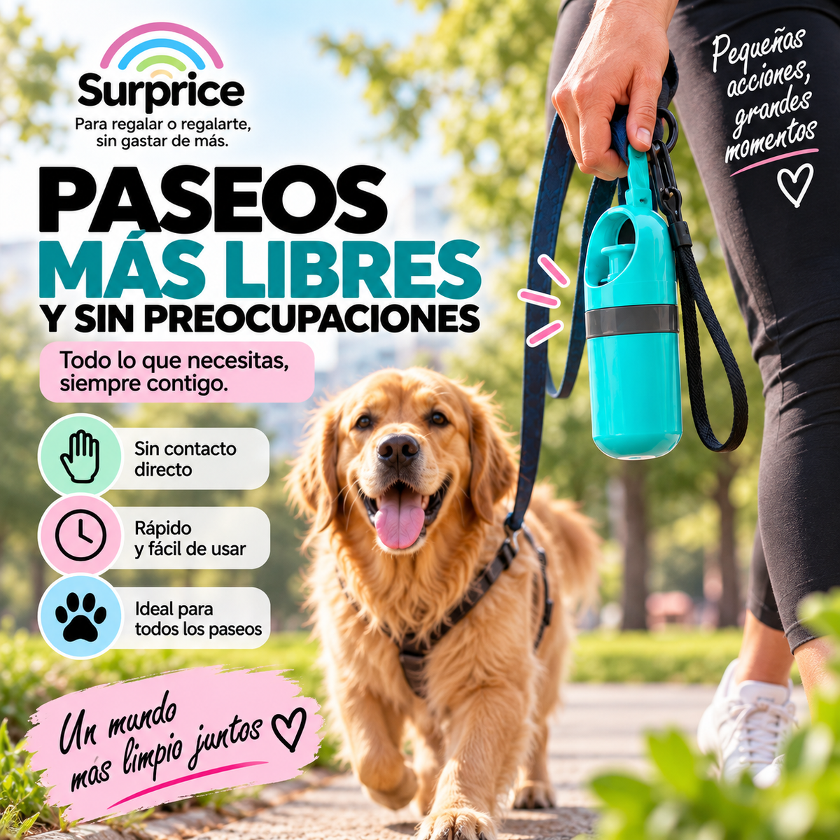 Recogedor Portátil de Excrementos para Mascotas
