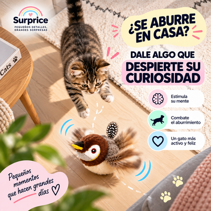 Pájaro Interactivo con Sonido para Gatos