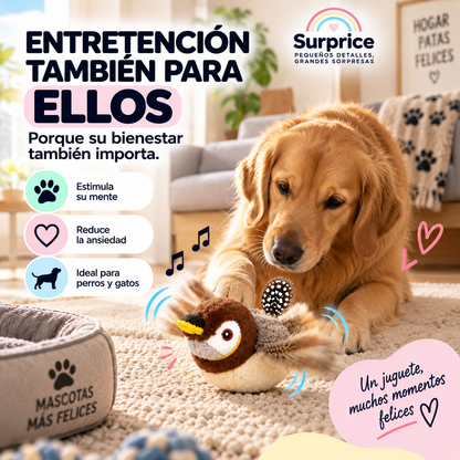 Pájaro Interactivo con Sonido para Gatos