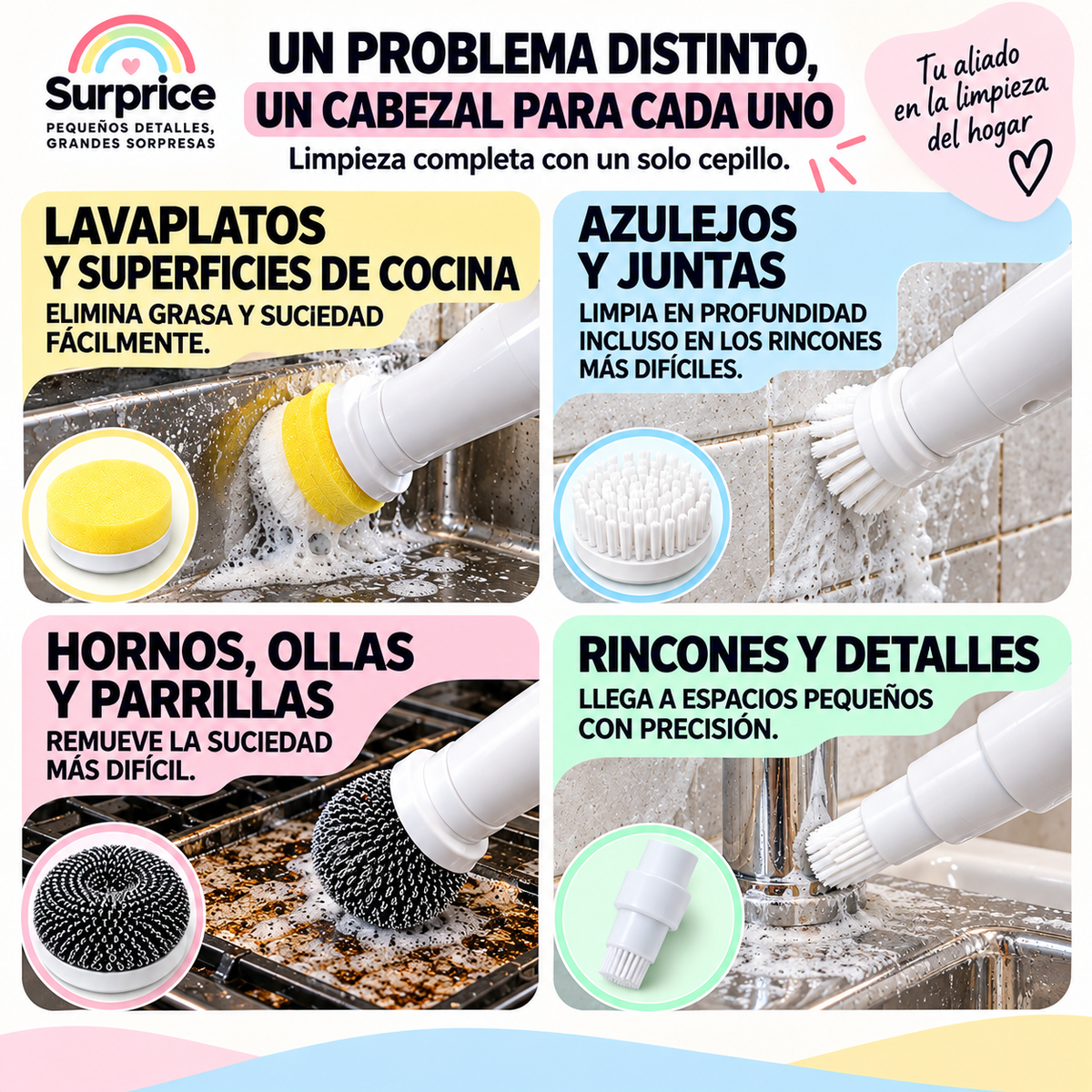 Cepillo Eléctrico de Limpieza 4 en 1
