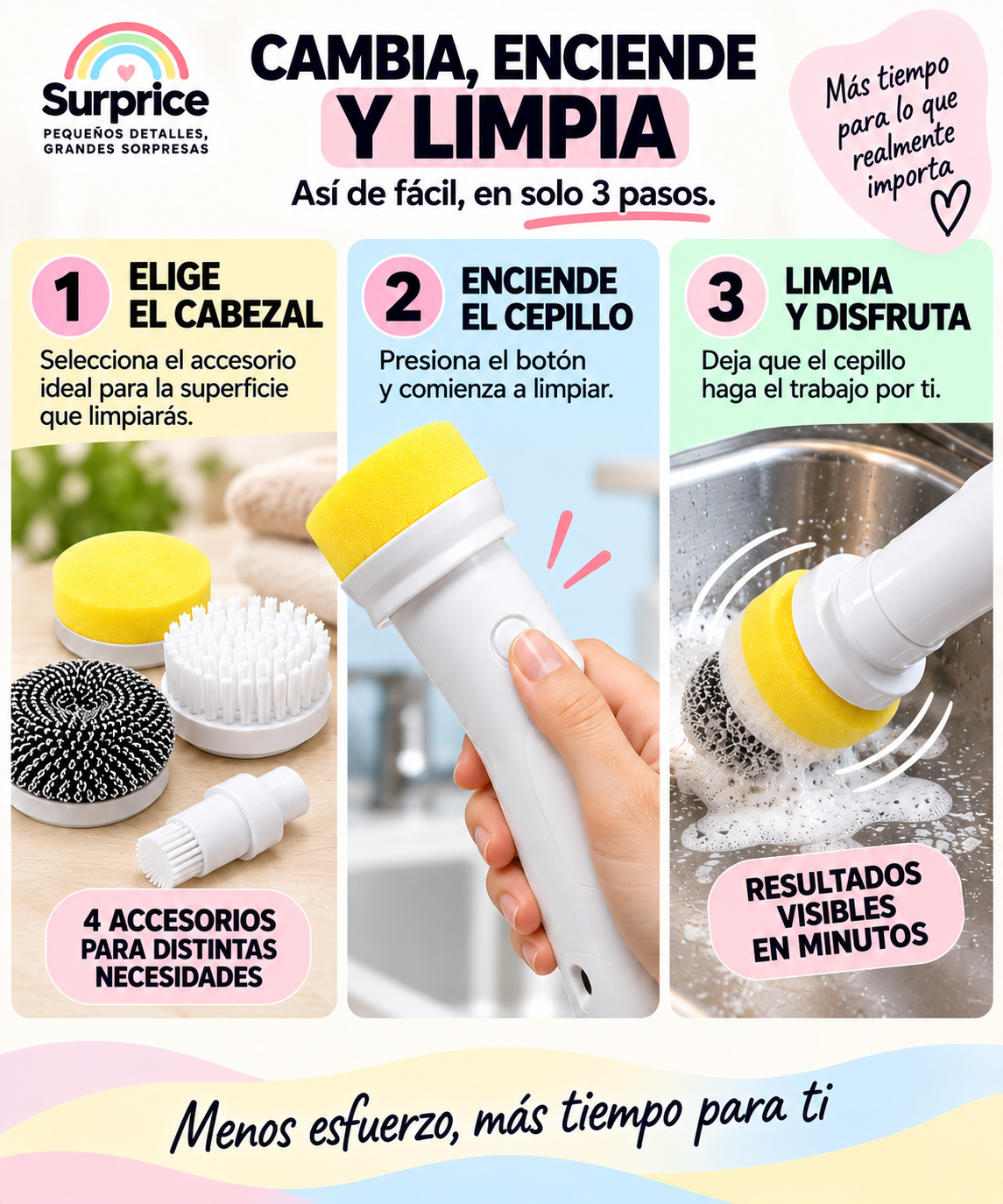 Cepillo Eléctrico de Limpieza 4 en 1