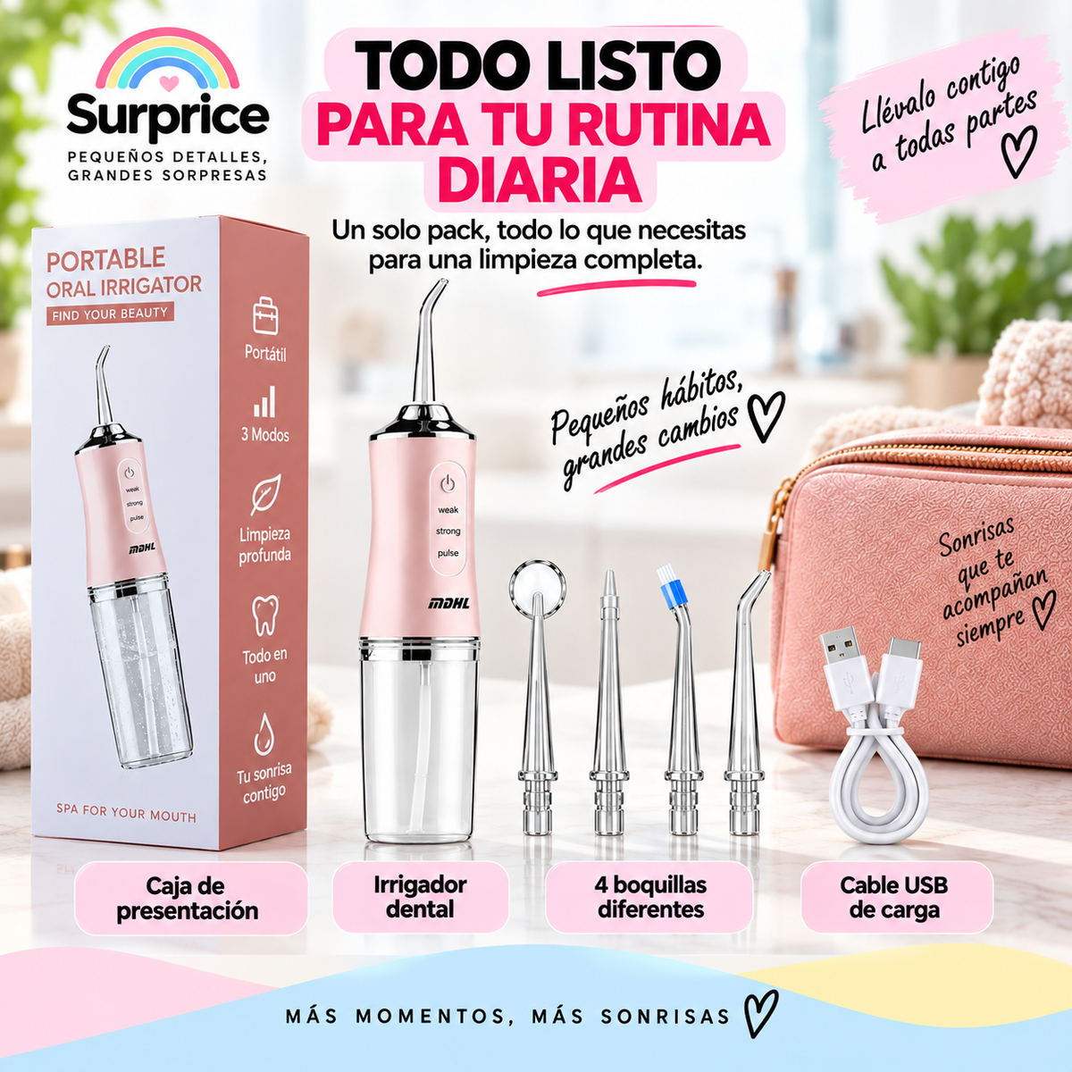Irrigador Dental Portátil – Limpieza Fácil y Precisa