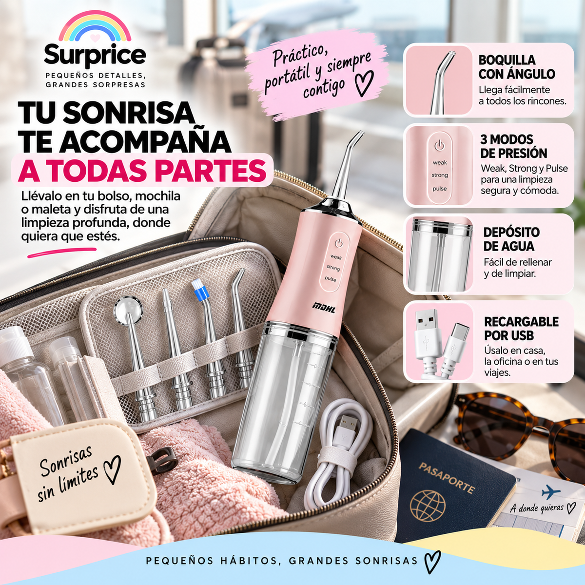 Irrigador Dental Portátil – Limpieza Fácil y Precisa