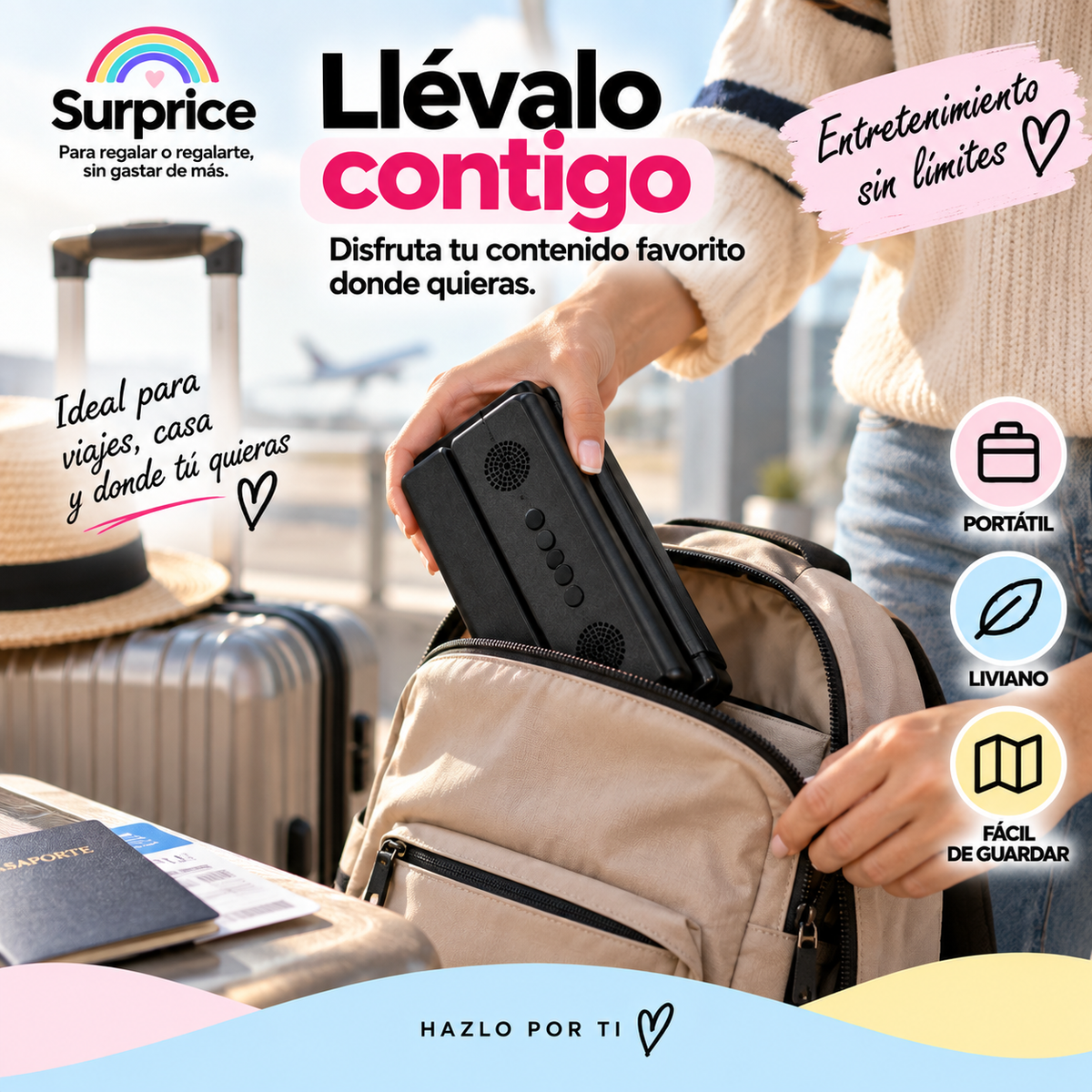 Lupa Amplificadora para Celular con Parlante Bluetooth