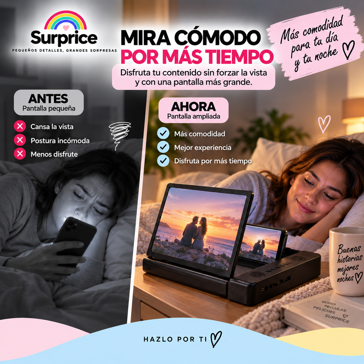 Lupa Amplificadora para Celular con Parlante Bluetooth