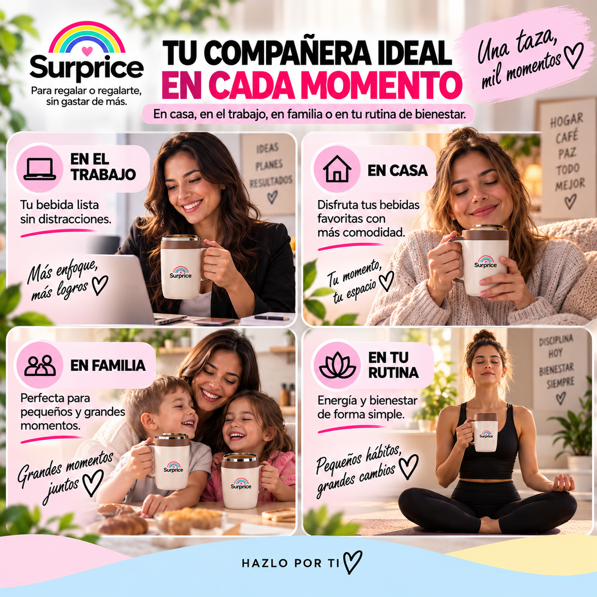 Taza Autoagitadora Magnética Recargable