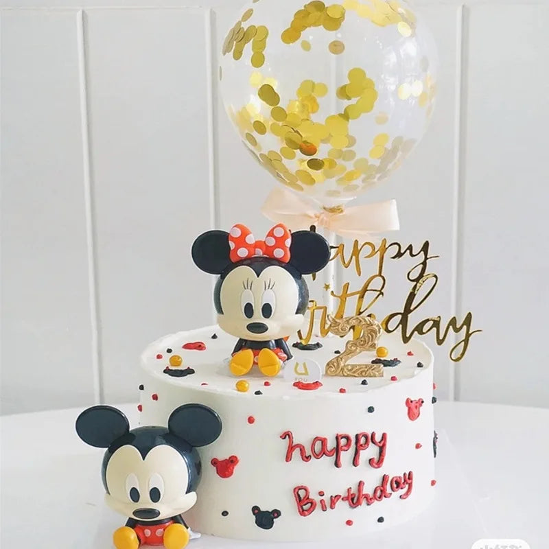 Disney Mickey Mouse Minnie Mouse Kawaii Toy Model Kids Cake Decoration Cute Figure Doll Gift for Kids Holiday birthday gift toy