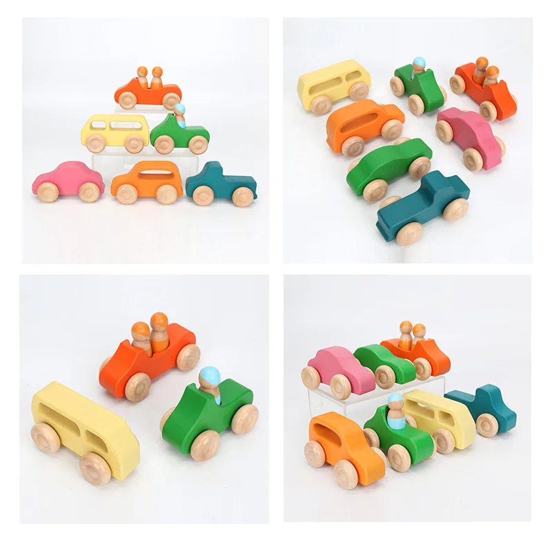 Wooden Rainbow Block Wood Stacking Toys Grimms Rainbow Building Blocks Balls Montessori Eductaional Toy Kids Rainbow Stacker