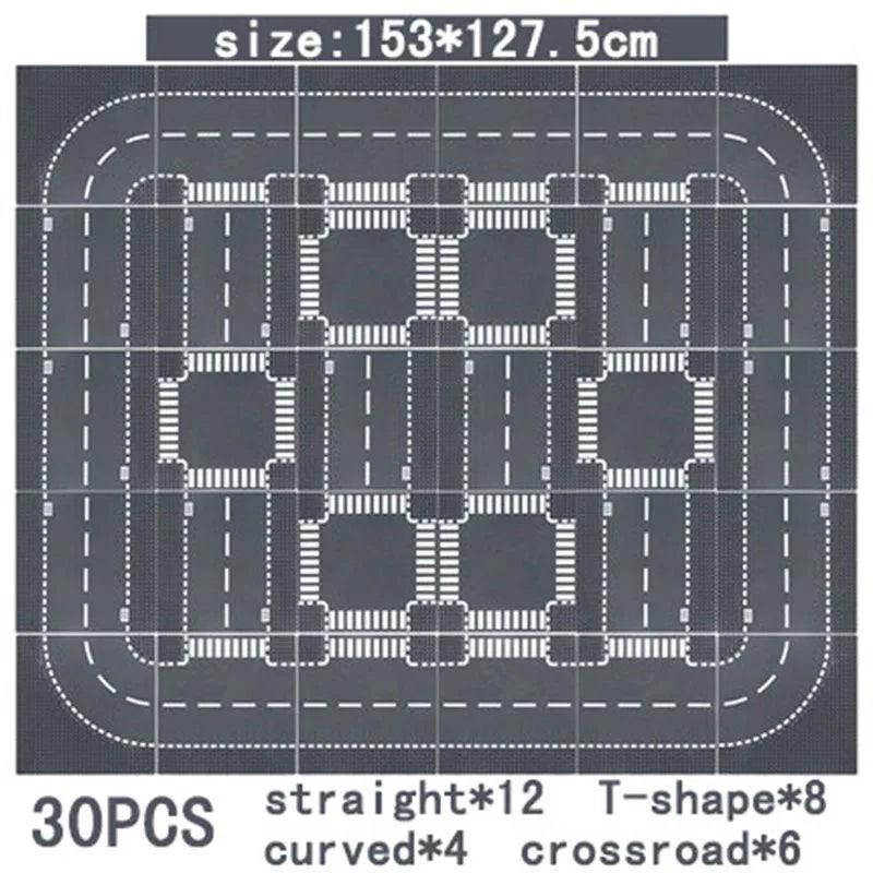 City Road Street Baseplate Straight Crossroad Curve T-Junction Building Blocks Base Plate 32*32 Compatible All Brands City