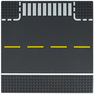City Road Street Baseplate Straight Crossroad Curve T-Junction Building Blocks Base Plate 32*32 Compatible All Brands City