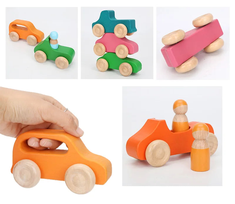 Wooden Rainbow Block Wood Stacking Toys Grimms Rainbow Building Blocks Balls Montessori Eductaional Toy Kids Rainbow Stacker