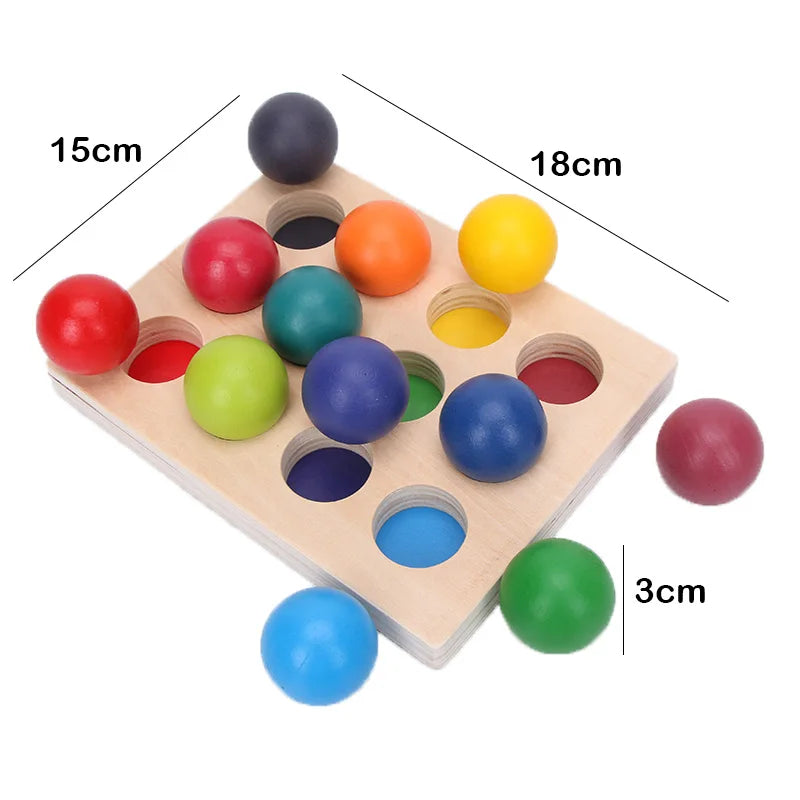Wooden Rainbow Block Wood Stacking Toys Grimms Rainbow Building Blocks Balls Montessori Eductaional Toy Kids Rainbow Stacker