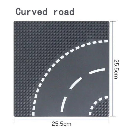 City Road Street Baseplate Straight Crossroad Curve T-Junction Building Blocks Base Plate 32*32 Compatible All Brands City