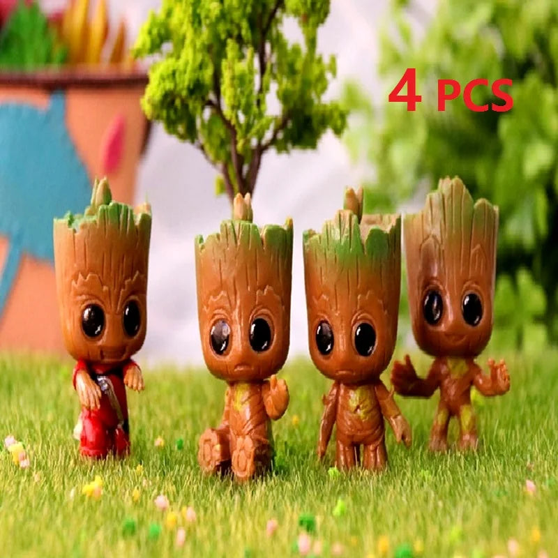 Disney 4.5-6CM Guardians Of The Galaxy Tree Man Groot Action Toy Figure Doll Model Cartoon Mini Groot Kid Holiday party Gift
