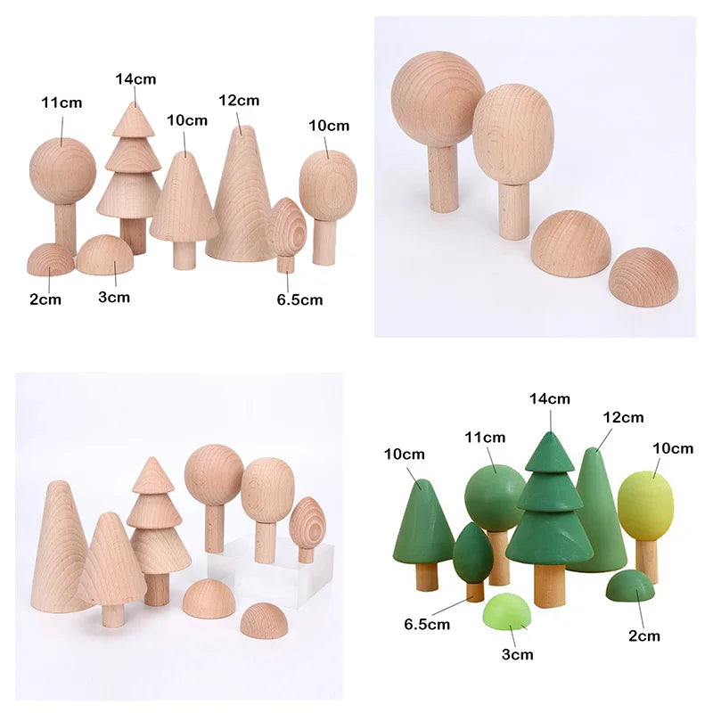 Wooden Rainbow Block Wood Stacking Toys Grimms Rainbow Building Blocks Balls Montessori Eductaional Toy Kids Rainbow Stacker