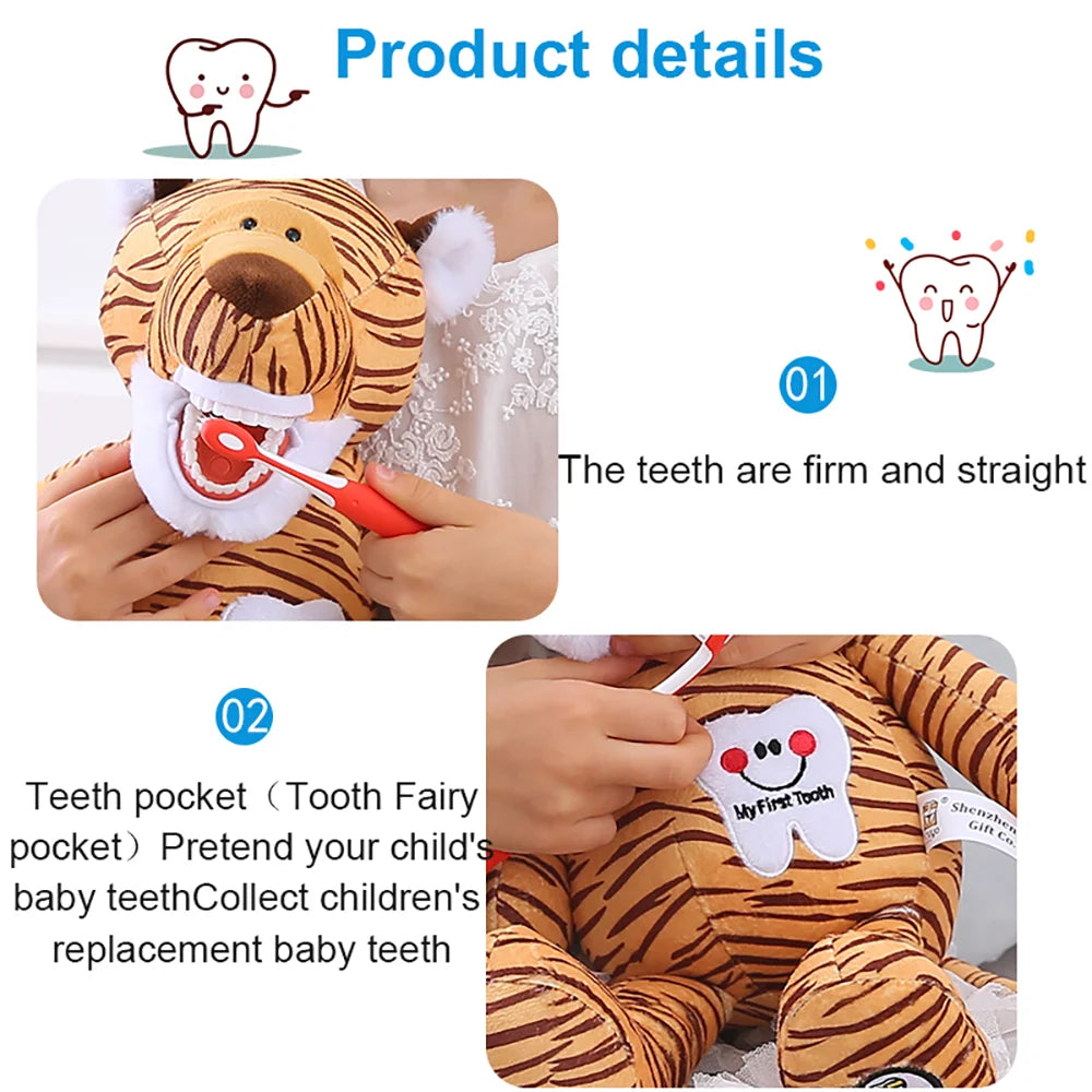 Dental Plush Toys With Teeth Model Toothbrush For Kids Children Stuffed Animals Dentist Soft Dolls   Dentistry Accessories Gifts