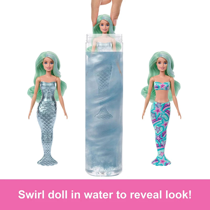 Barbie Color Reveal Doll Accessories with Surprises Mermaid Series Party Water Reveal Series Neon Tie-Dye Series Toy Kids Gift