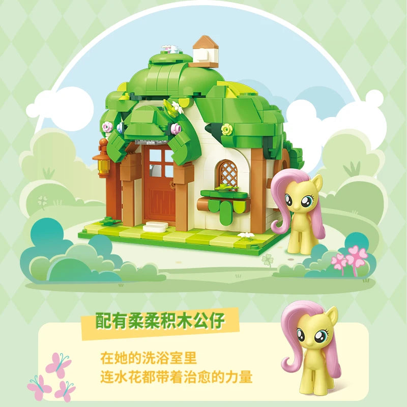 My Little Pony Building Blocks Street View Twilight Sparkle Pinkie Pie Splicing Model Ornament Puzzle Toy Collection Gift