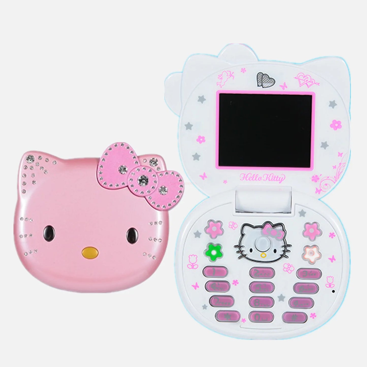2024 Sanrio Hello Kitty Flip Phone Kawaii K688 Cartoon Kids Taiml Cute Mini Phone Birthday Fashion Girls Gifts Toys For Children
