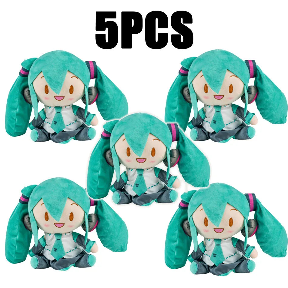 20-29cm Hatsune Miku Kawaii Q Version Fufu Figure Plush Doll Anime Peripheral Stuffed Toy Collection Model Ornament Toys Gifts