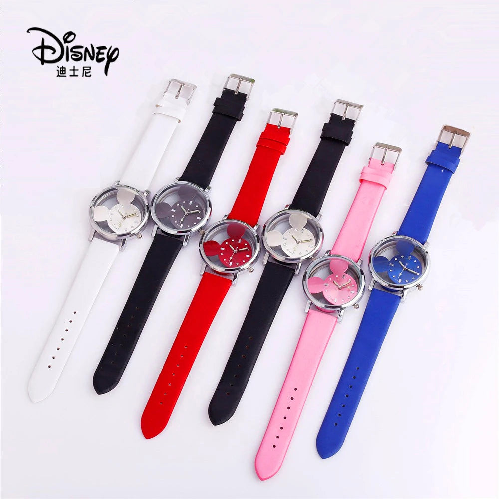 Disney Mickey Mouse Watches with double-sided hollow Children's Watch For Student Boys Girl birthday Party gifts Watch toys