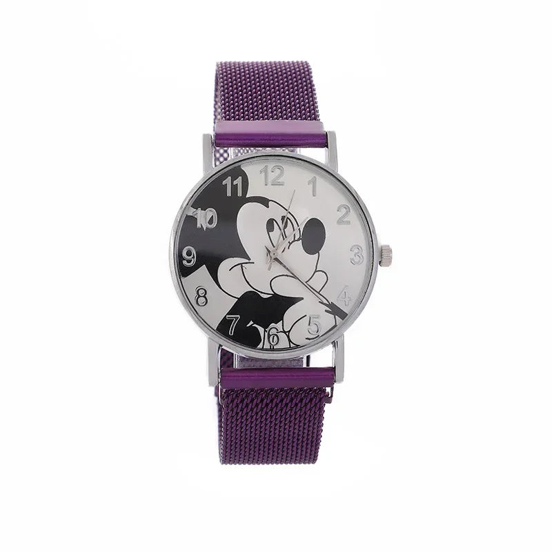 Disney Fashion Mickey High Quality Women Men Watch Stainless Steel Casual Quartz Watch Dress Watch Gift Birthday party gift