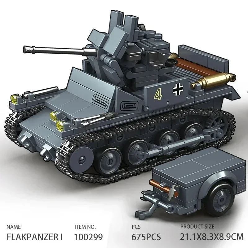 Germany Series Leopard Medium Tank G Late   Tank Military Series WW2 Tank Building Blocks  Bricks Model Set Toys for Kids Gifts