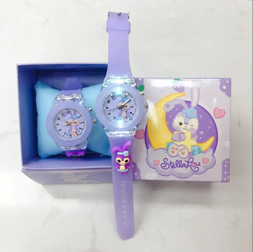 2024 Disney Mickey Mouse watch Minnie Mouse Anime Figure Children watch For Kids Boys Girls Cartoon watches Gifts Toys With Box