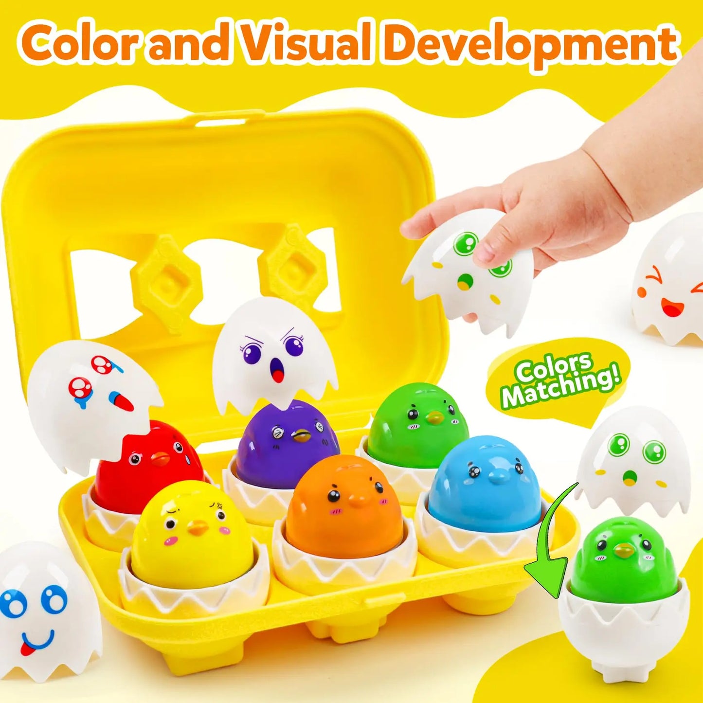 Matching Eggs Toys for Kids 1 2 3Toddlers Montessori Toys Easter Eggs Baby Shape Sorter Games Children Educational Learning Toys