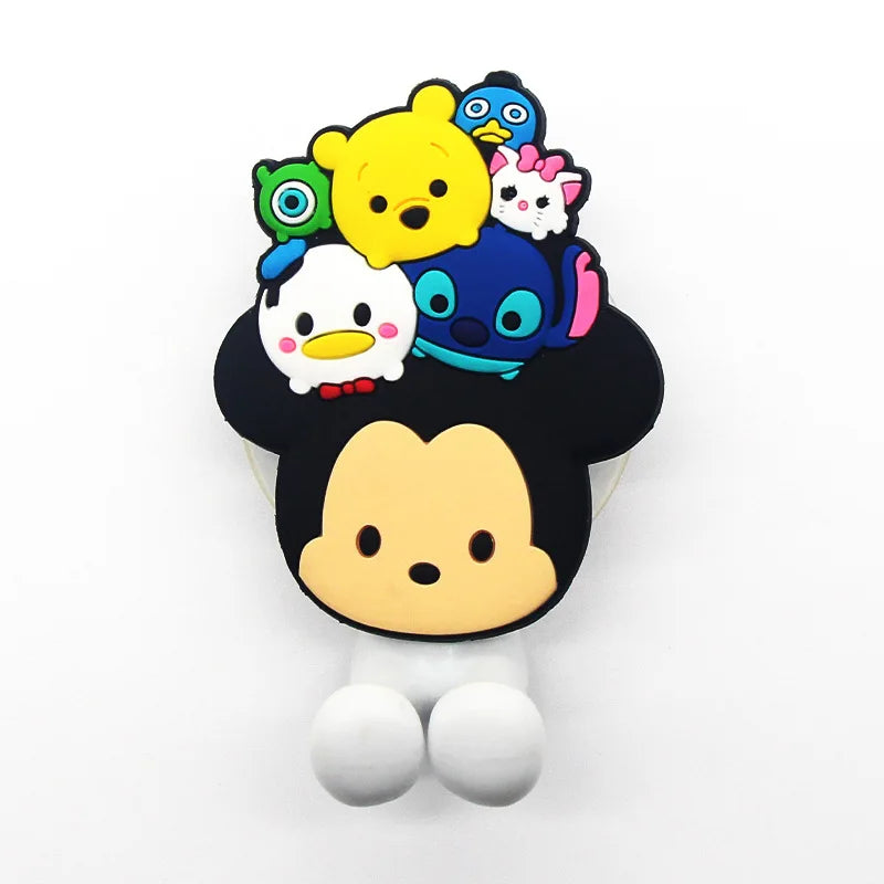 Disney  Stitch Anime Figure Mickey Mouse kids Toothbrush Holder Minnie Mouse Cartoon Wall Mounted Shelf Kitchen Bathroom Toys