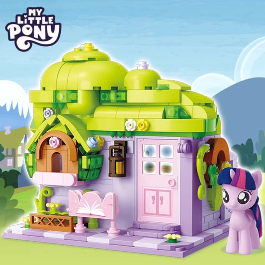 My Little Pony Building Blocks Street View Twilight Sparkle Pinkie Pie Splicing Model Ornament Puzzle Toy Collection Gift