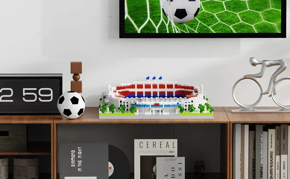 Soccer Stadium Model Micro Building Blocks Toys-Favorite among Fans,Create Your Stadium,Collectible,Decorative,Challenging Build