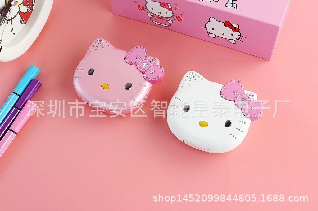 2024 Sanrio Hello Kitty Flip Phone Kawaii K688 Cartoon Kids Taiml Cute Mini Phone Birthday Fashion Girls Gifts Toys For Children
