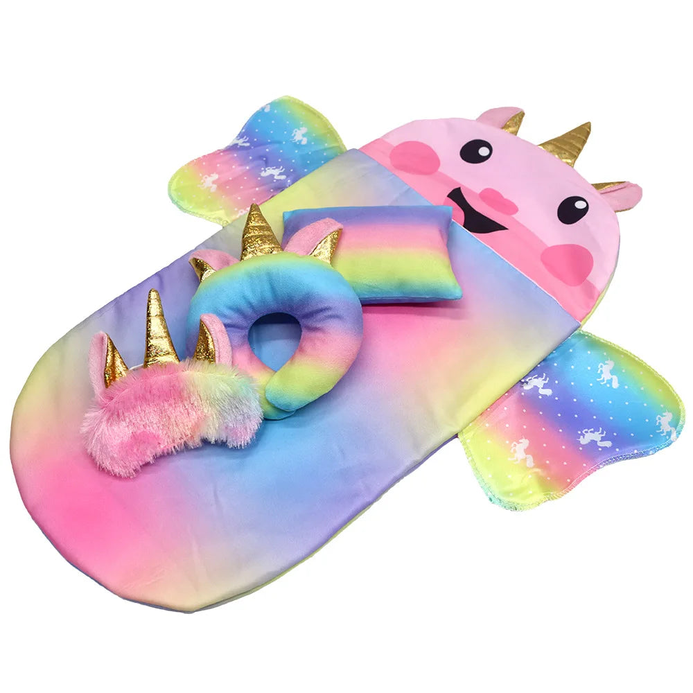 Doll Sleeping Bag for 43cm Dolls Lovely Unicorn Pillow 10-18inch Baby New Born Dolls Accessories American Girl's Birthday Gift
