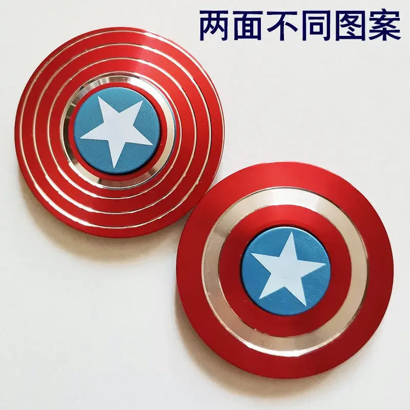 Marvel Spider-Man Captain America Metal Fidget Spinner Creative Personality Cool Decompression Fidget Spinner Children's Toy