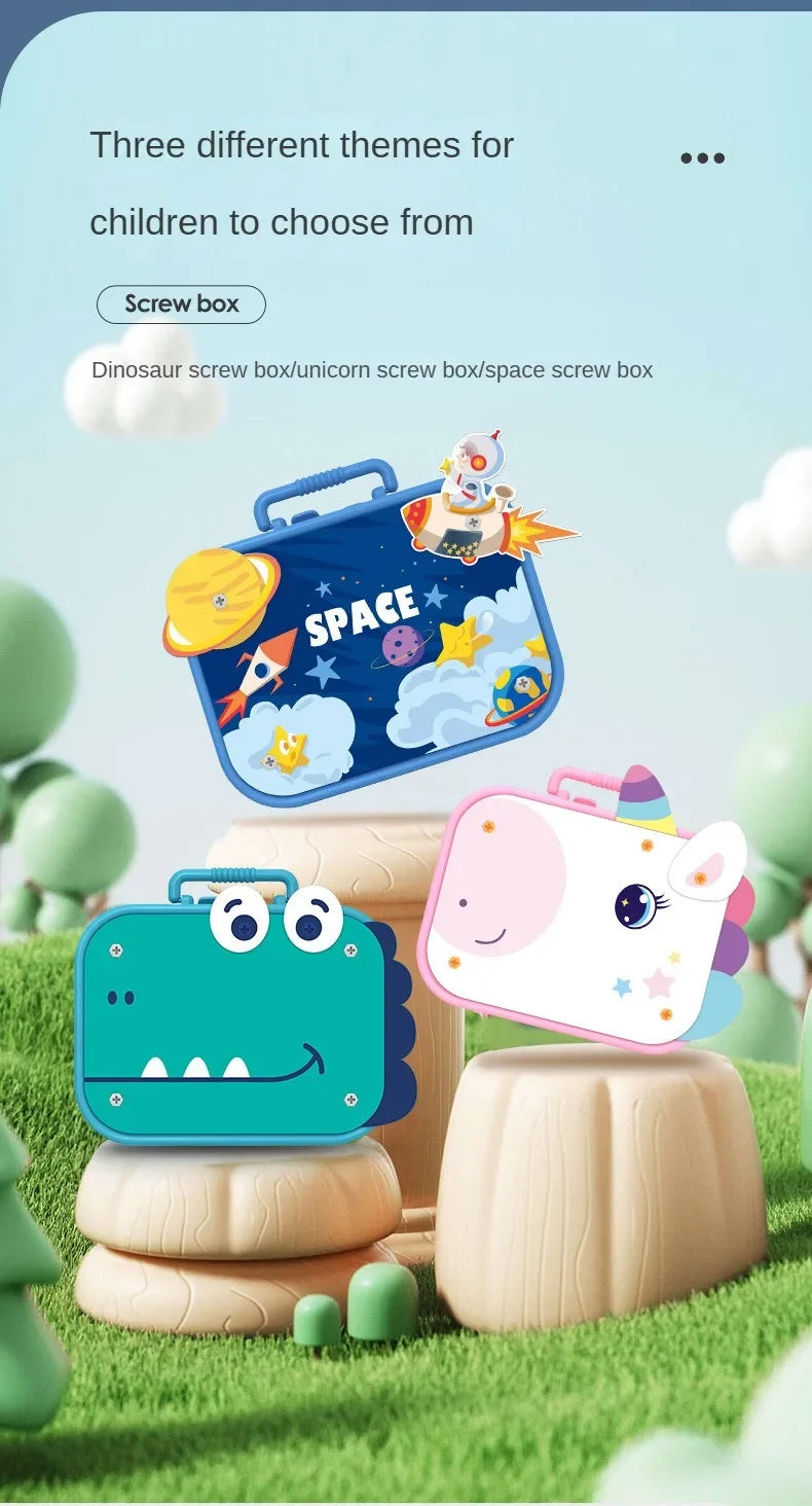 Children Toys Tool Set Electric Drill Screw Nut 3D Puzzle Toys Pretend Play Repair Tool Box Drilling Assembly Educational Toys