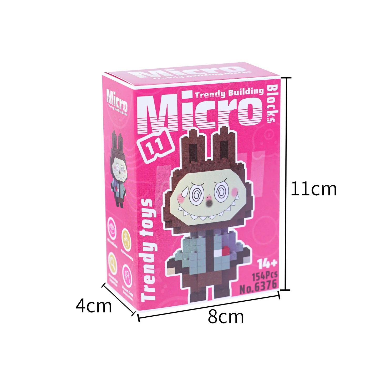 Compatible with cartoon doll desktop cute accessories, small particle puzzle assembly toys