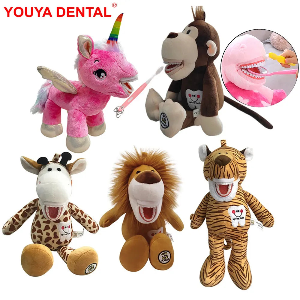 Dental Plush Toys With Teeth Model Toothbrush For Kids Children Stuffed Animals Dentist Soft Dolls   Dentistry Accessories Gifts