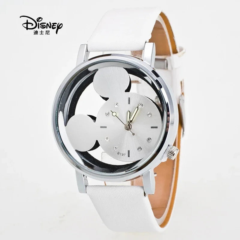 Disney Mickey Mouse Watches with double-sided hollow Children's Watch For Student Boys Girl birthday Party gifts Watch toys