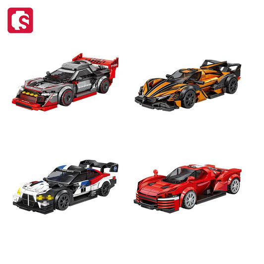 SEMBO Sports Car Assemblage Building Blocks MOC Racing Vehicle, Technical Auto Models Car Construction Set For Boys Toys Gifts